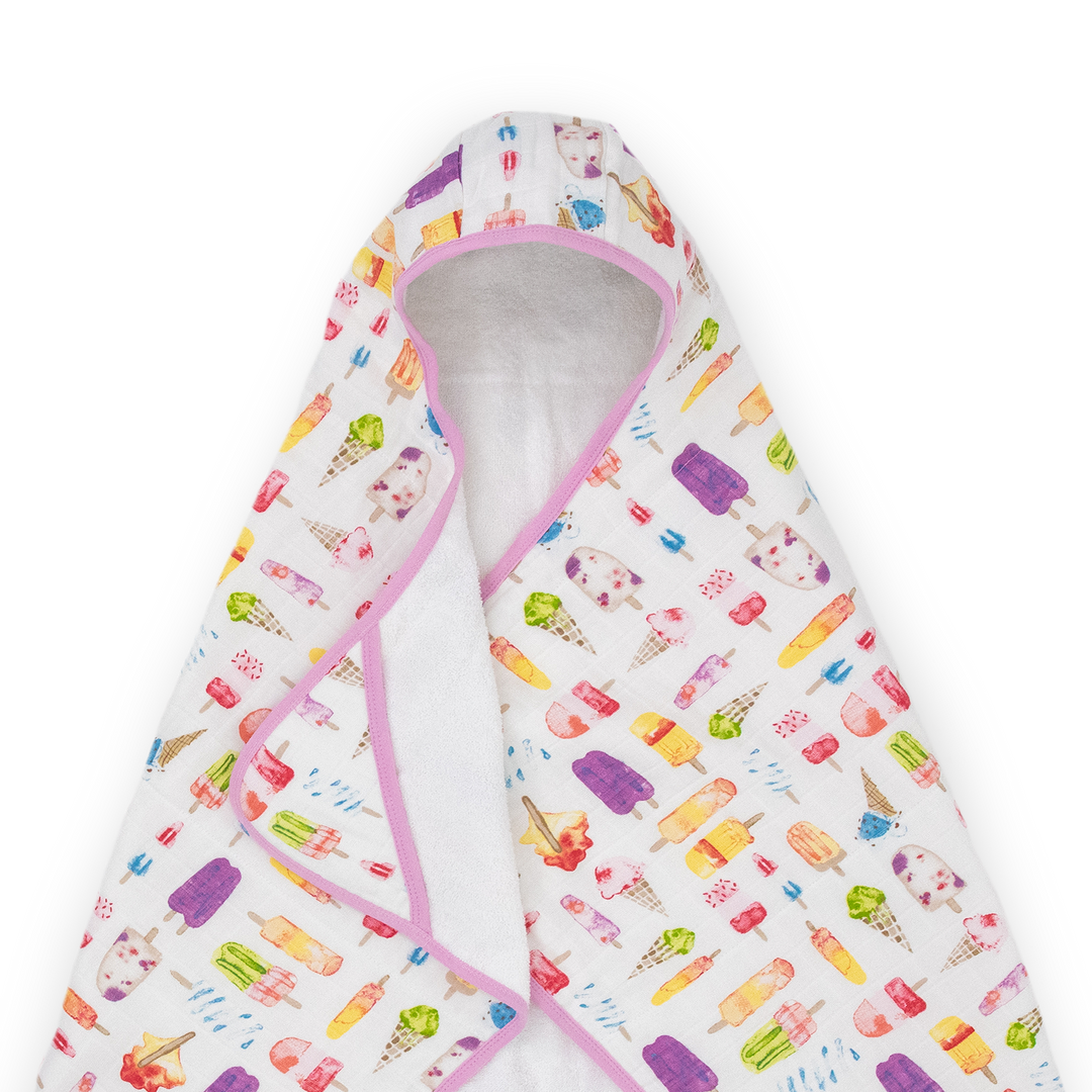 Plush Brain Freeze Toddler Hooded Towel from Little Unicorn, gentle baby bath towel