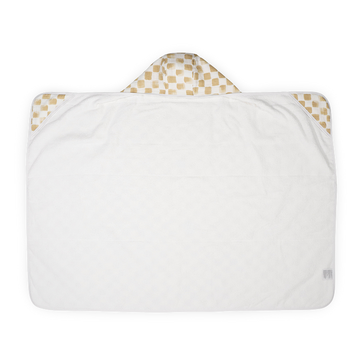 Adobe Checker hooded baby towel by Little Unicorn, cozy and gentle for toddlers