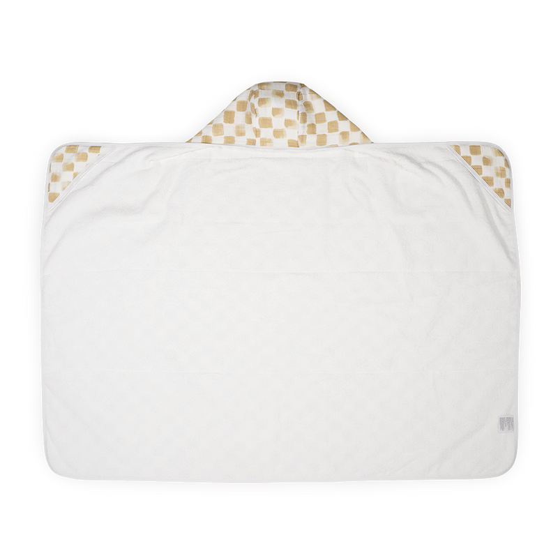 Adobe Checker hooded baby towel by Little Unicorn, cozy and gentle for toddlers
