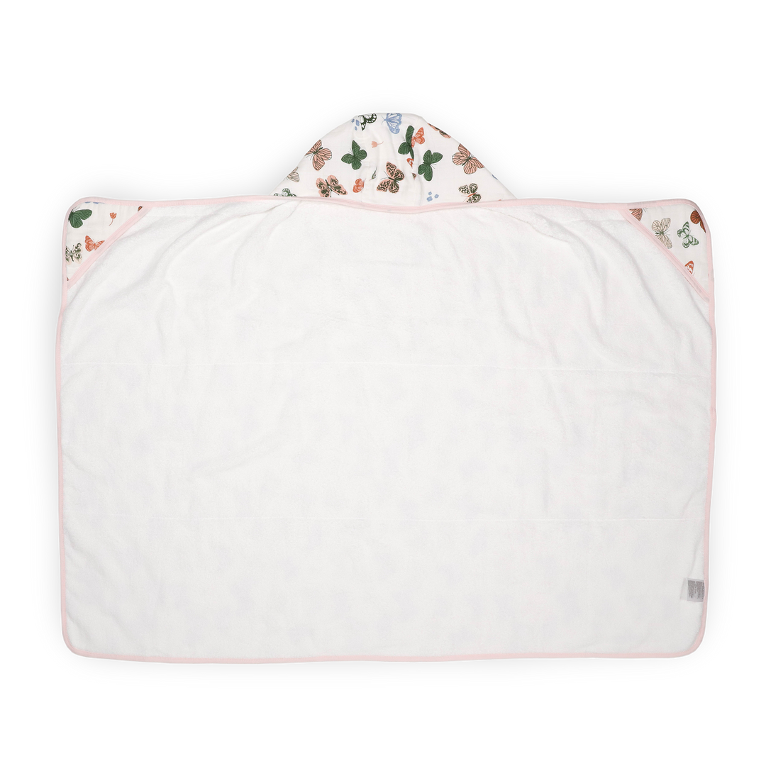 Hooded baby towel by Little Unicorn, Toddler Hooded Towel - Butterflies, cozy for toddlers after bath