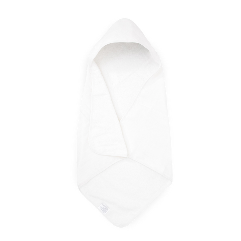 Little Unicorn Infant Hooded Towel - White in soft pure white, gentle baby towels for newborn bath time