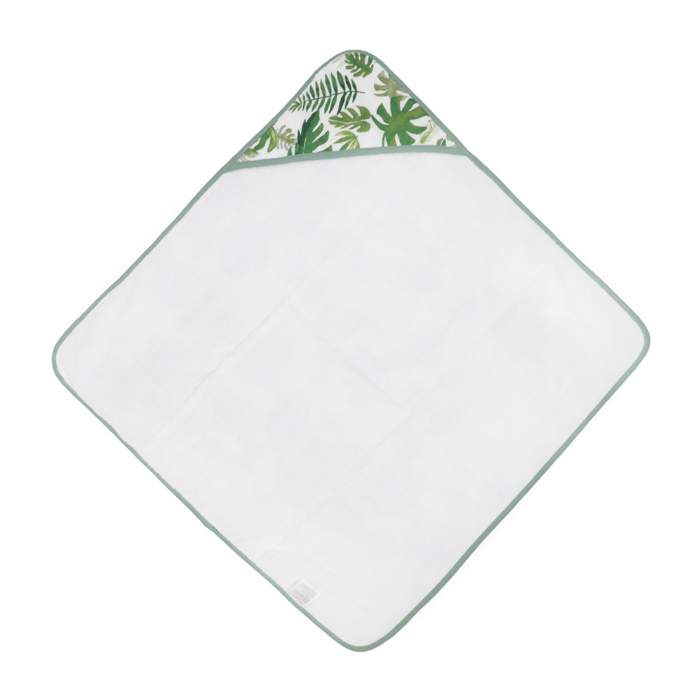 Cozy hooded baby towel by Little Unicorn, Infant Hooded Towel - Tropical Leaf, gentle for newborns after bath