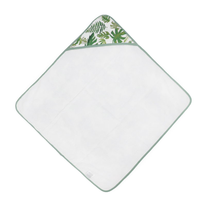 Cozy hooded baby towel by Little Unicorn, Infant Hooded Towel - Tropical Leaf, gentle for newborns after bath