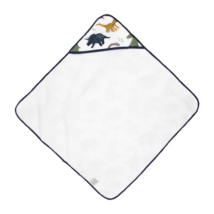 Dino Friends Baby Hooded Towel by Little Unicorn, gentle baby bath towel for newborns