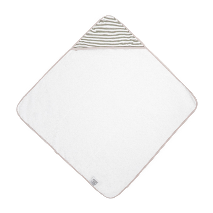 Cozy hooded baby towel by Little Unicorn, Infant Hooded Towel - Grey Stripe, perfect for keeping infants warm after bath