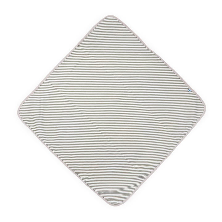 Little Unicorn Infant Hooded Towel - Grey Stripe featuring classic striped design, soft baby bath towel for newborns