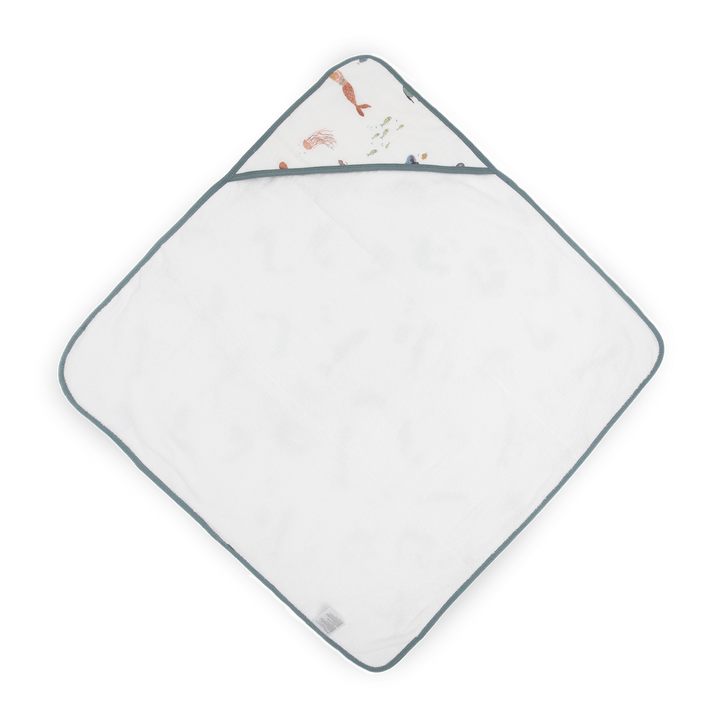 Cozy hooded baby towel by Little Unicorn, Infant Hooded Towel - Mermaids, perfect for keeping infants warm after bath