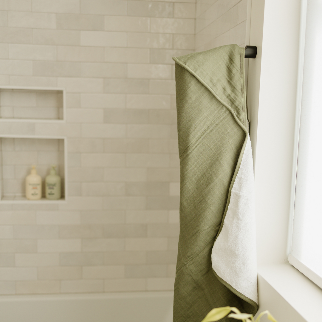 Little Unicorn Infant Hooded Towel - Fern in charming fern pattern, baby towels with hood for everyday use