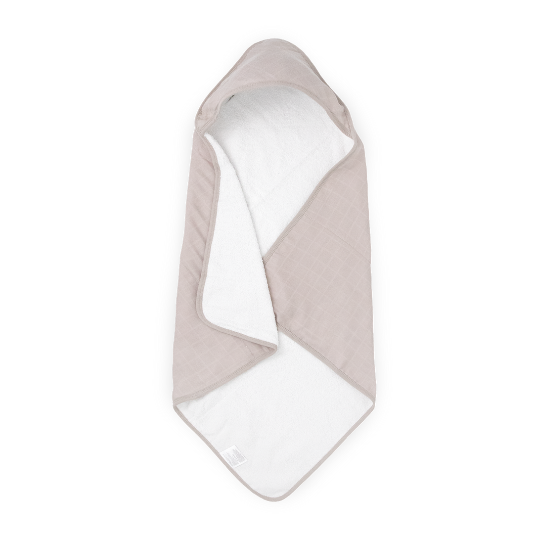 Little Unicorn Infant Hooded Towel - Porpoise in soft gray porpoise print, gentle baby towels for bath time