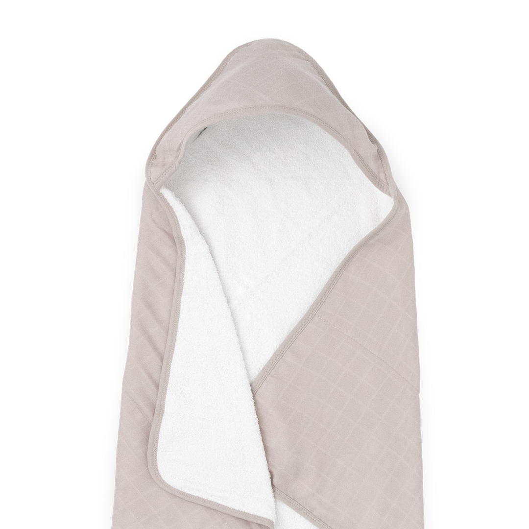 Absorbent baby hooded towel from Little Unicorn, Infant Hooded Towel - Porpoise, keeps babies comfy and cozy after bath