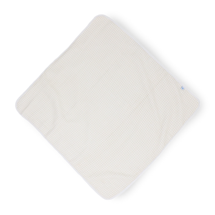 Little Unicorn Infant Hooded Towel - Tan Gingham featuring classic gingham design, soft baby bath towel for newborns