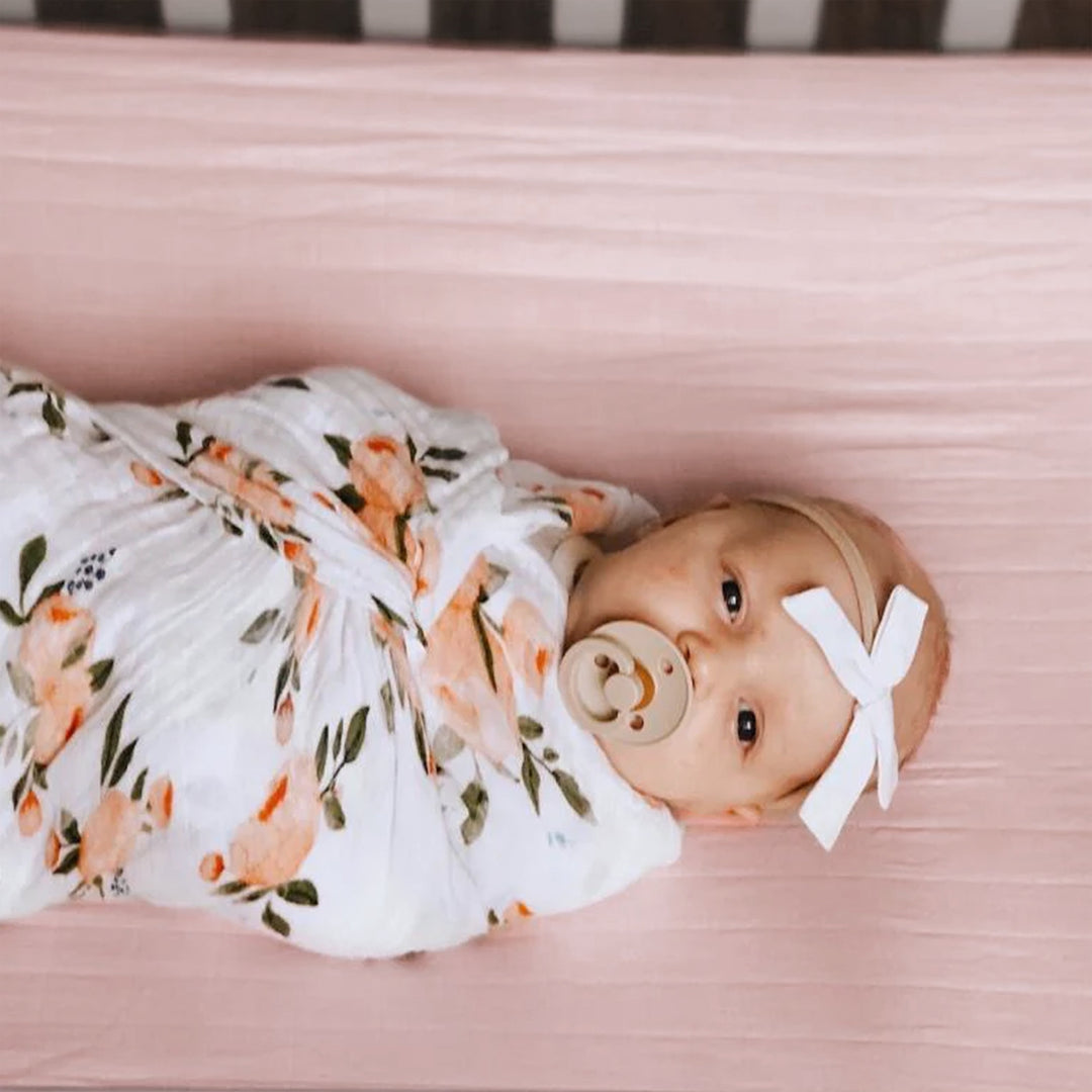 Soft Little Unicorn Cotton Muslin Crib Sheet - Light Pink, cozy mattress sheets for crib, ideal for baby comfort