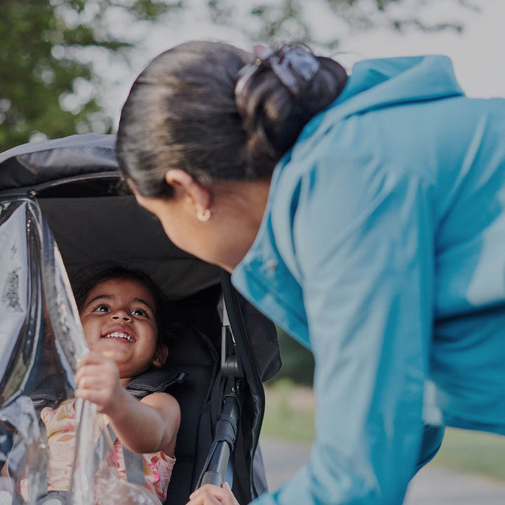 X5 Jogging Stroller Frame with quick-release wheels for easy storage