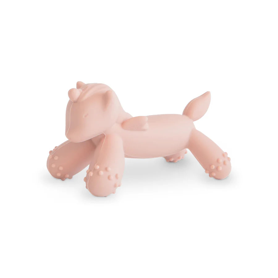 Mushie unicorn teething baby toy with adorable figurine design