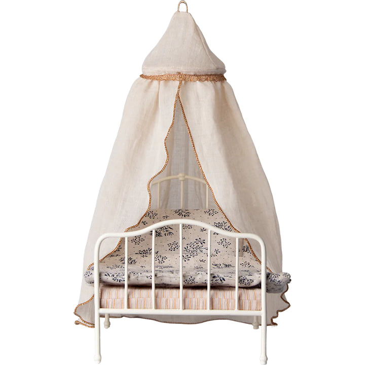 maileg miniature bed canopy cream
