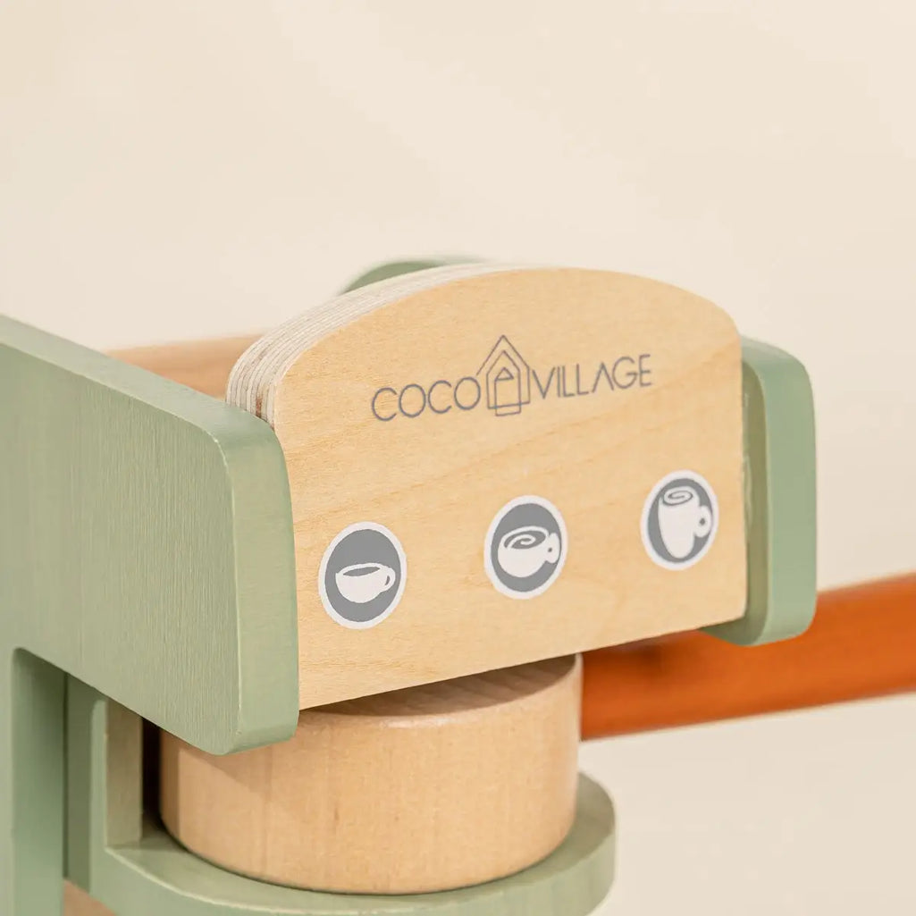 Coco Village kitchen coffee maker wooden toy