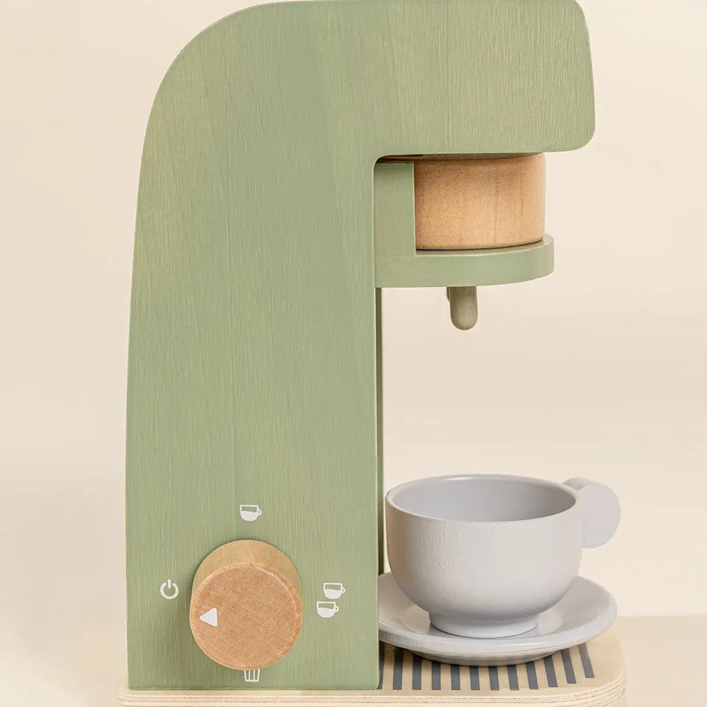 Wooden Pretend Play Kitchen Set Coffee Maker