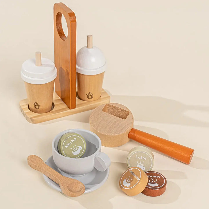 Coco Village kids play kitchen wooden coffee maker