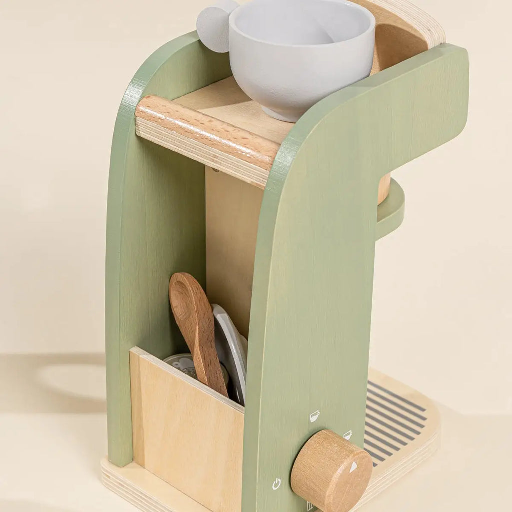 Coco Village coffee maker wooden play kitchen set
