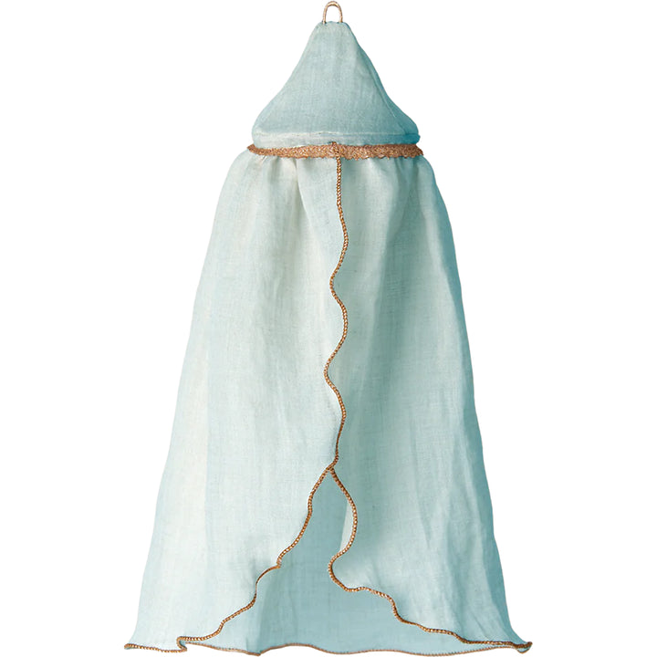 blue bed canopy Maileg dollhouse furniture