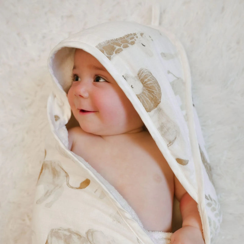 Crane Baby Kendi Hooded Towel, a versatile baby towel ideal for everyday use and bath time fun.
