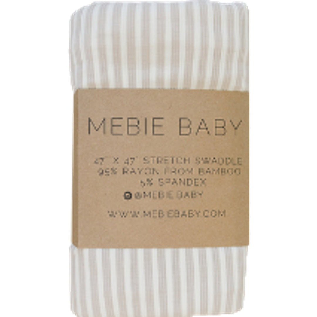 Mebie Baby Taupe Stripe Ribbed Bamboo Stretch Swaddle wraps your newborn in soft comfort as a baby swaddle.