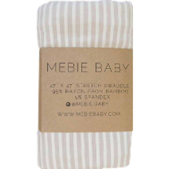 Mebie Baby Taupe Stripe Ribbed Bamboo Stretch Swaddle wraps your newborn in soft comfort as a baby swaddle.