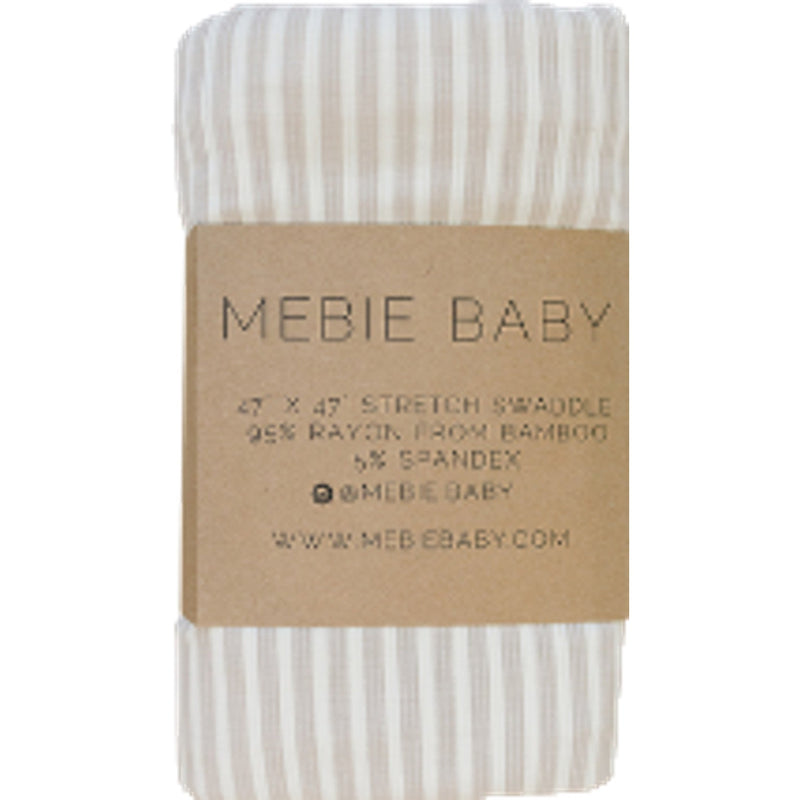 Mebie Baby Taupe Stripe Ribbed Bamboo Stretch Swaddle wraps your newborn in soft comfort as a baby swaddle.