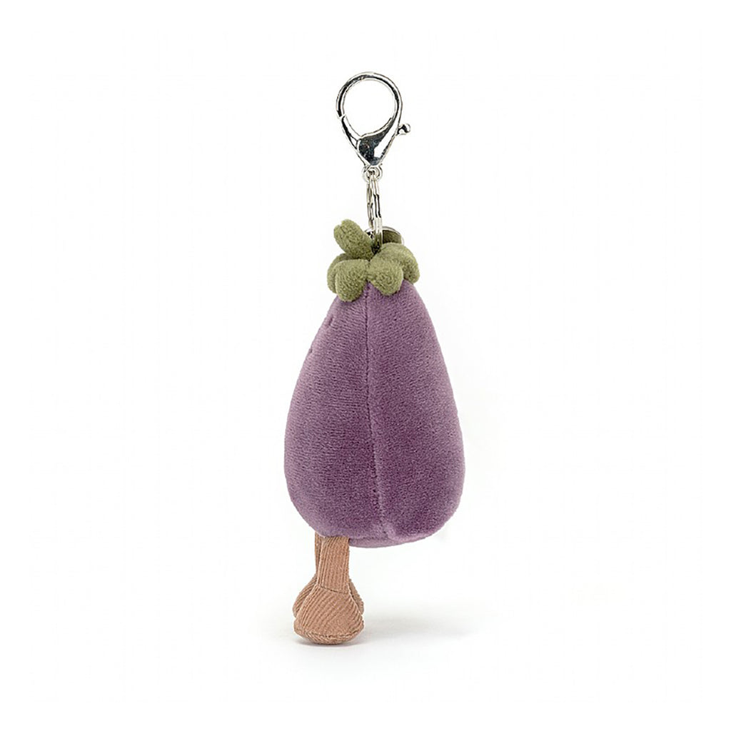 Eggplant bag charm by jellycat