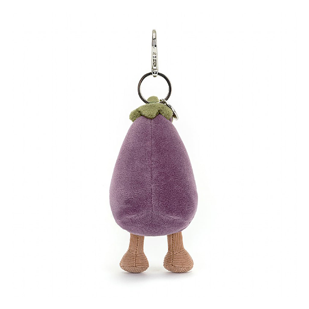 Eggplant bag charm plush toy by jellycat