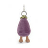 Eggplant bag charm plush toy by jellycat