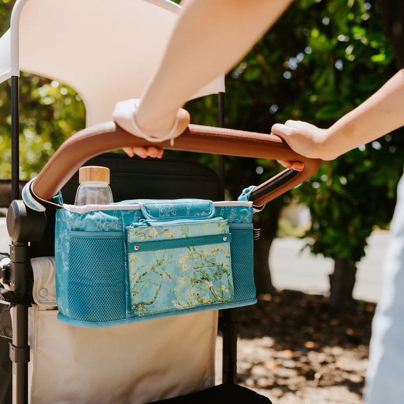 Wonderfold Parent Console Van Gogh Almond Blossom, elegant stroller accessory to match your Wonderfold wagon.