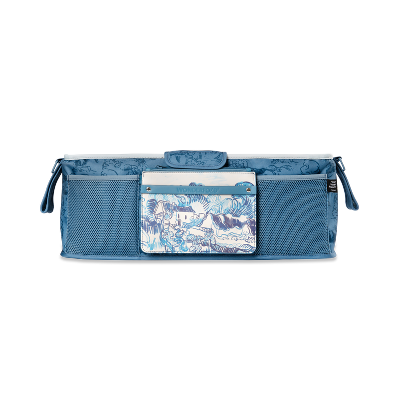 Transform your setup with the Wonderfold Parent Console in Van Gogh Landscape with Houses, for kids wagon stroller use.