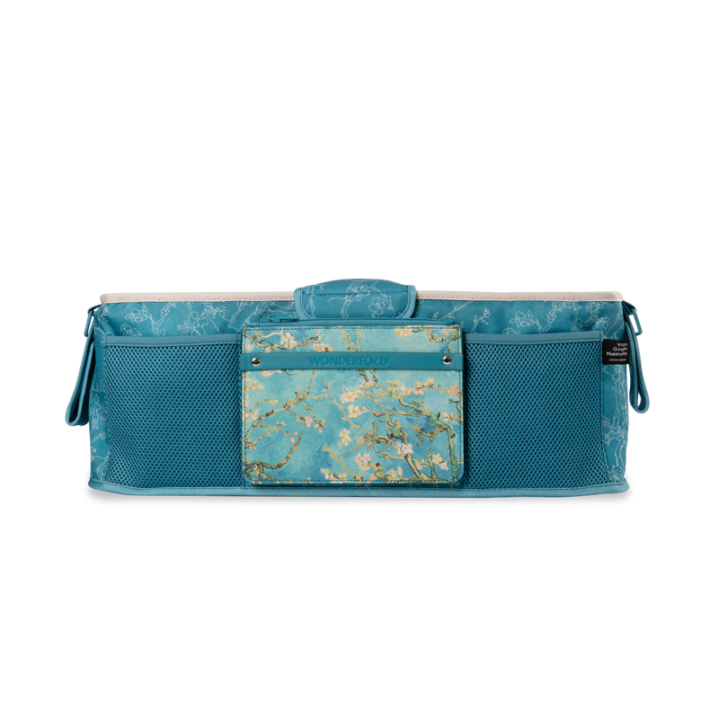 Bring art to everyday travel with the Wonderfold Parent Console in Van Gogh Almond Blossoms for stroller wagons.