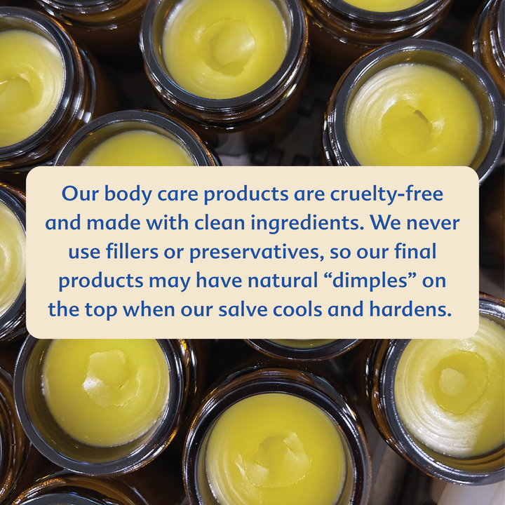 Lineup of Motherlove salves featuring the Everyday Baby Balm, a trusted organic balm for everyday baby skincare.