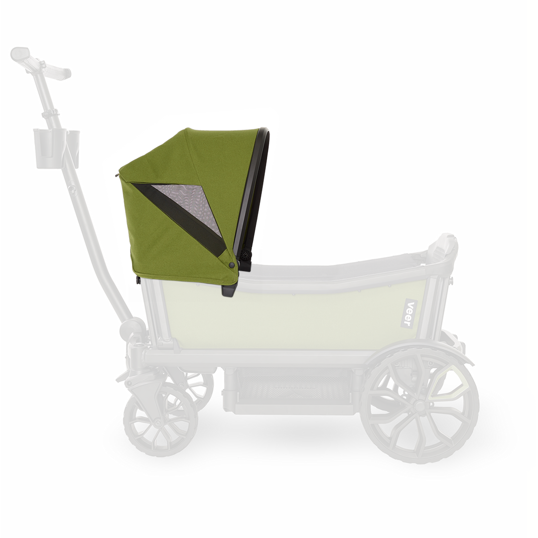 Joshua Green canopy on Veer Cruiser XL 4 seat stroller wagon, best wagon stroller for families