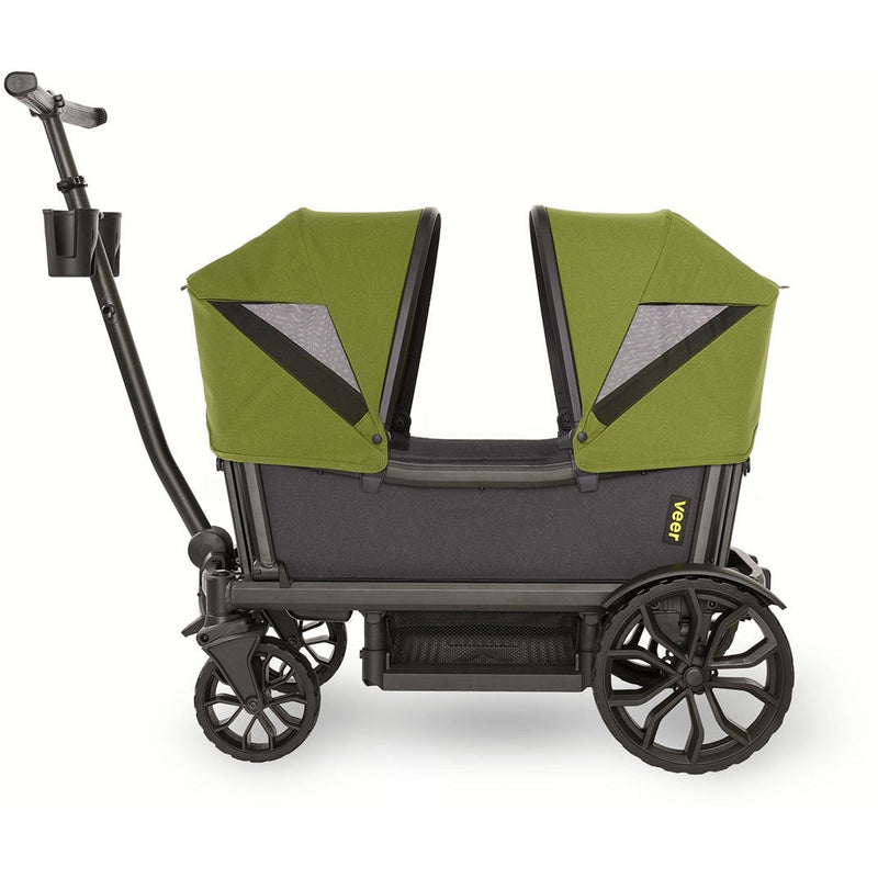 Veer wagon stroller featuring Green Joshua retractable canopy, 4 seater wagon stroller setup