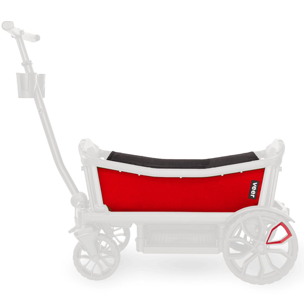 Upgrade your best stroller with the Veer Cruiser Custom Sidewall Kit in Pele Red, adding vibrant personality to your ride.