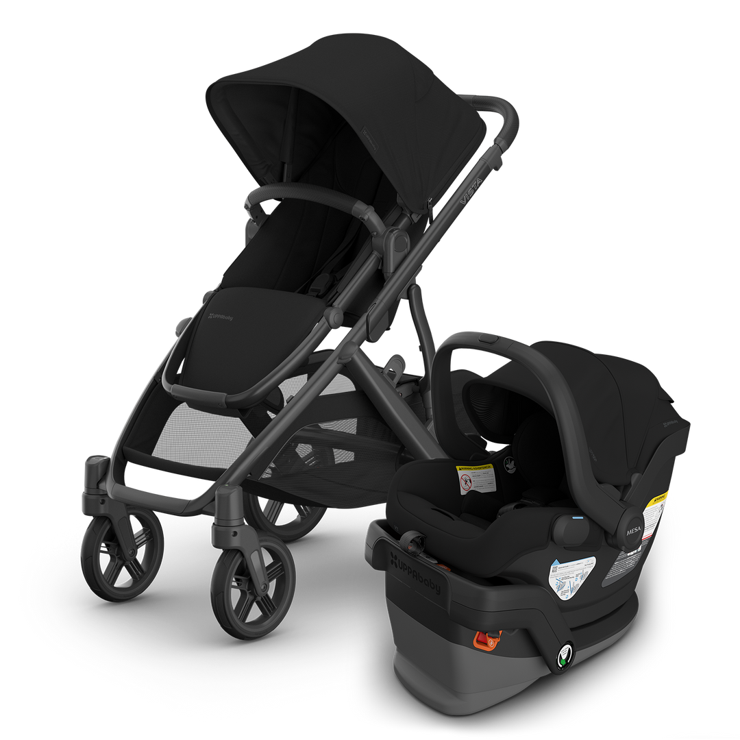 UPPAbaby Vista V3 Mesa V3 James Black travel system — best all-black full-size stroller infant car seat bundle