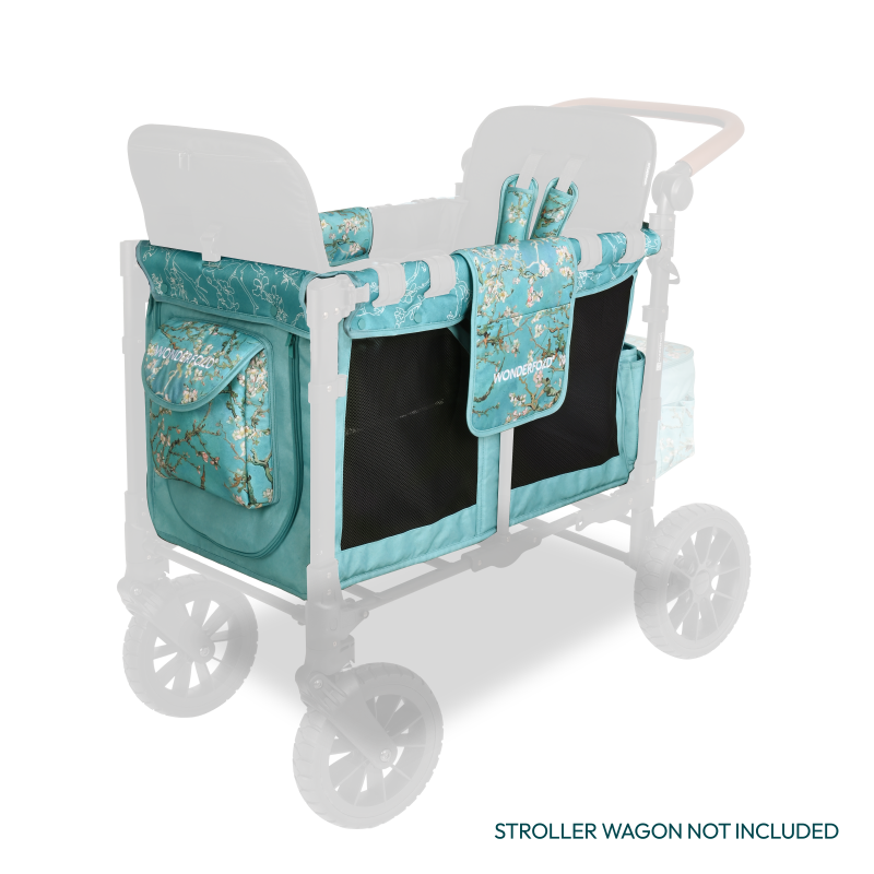 Featuring a dreamy print, the Wonderfold W2 Elite Luxe Carriage Fabric in Almond Blossoms suits stroller accessories.