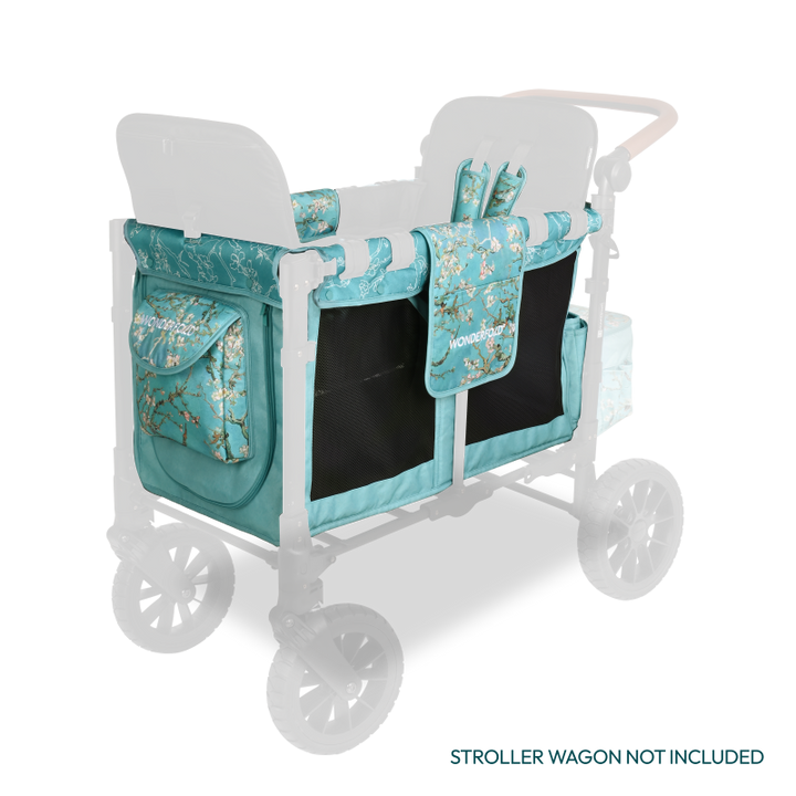 Featuring a dreamy print, the Wonderfold W2 Elite Luxe Carriage Fabric in Almond Blossoms suits stroller accessories.