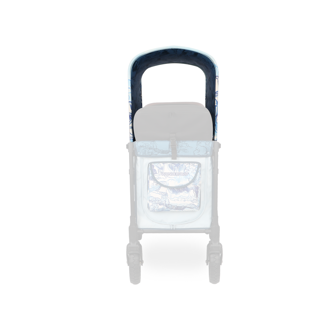 Style your stroller wagon with Wonderfold Elite/Luxe Canopy Fabric in Van Gogh Landscape with Houses print