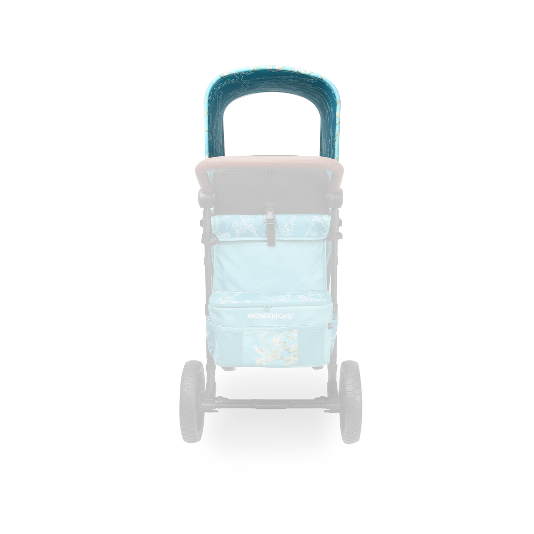Almond Blossoms design shown on W4 Wonderfold Elite/Luxe Canopy Fabric, a premium stroller accessories option