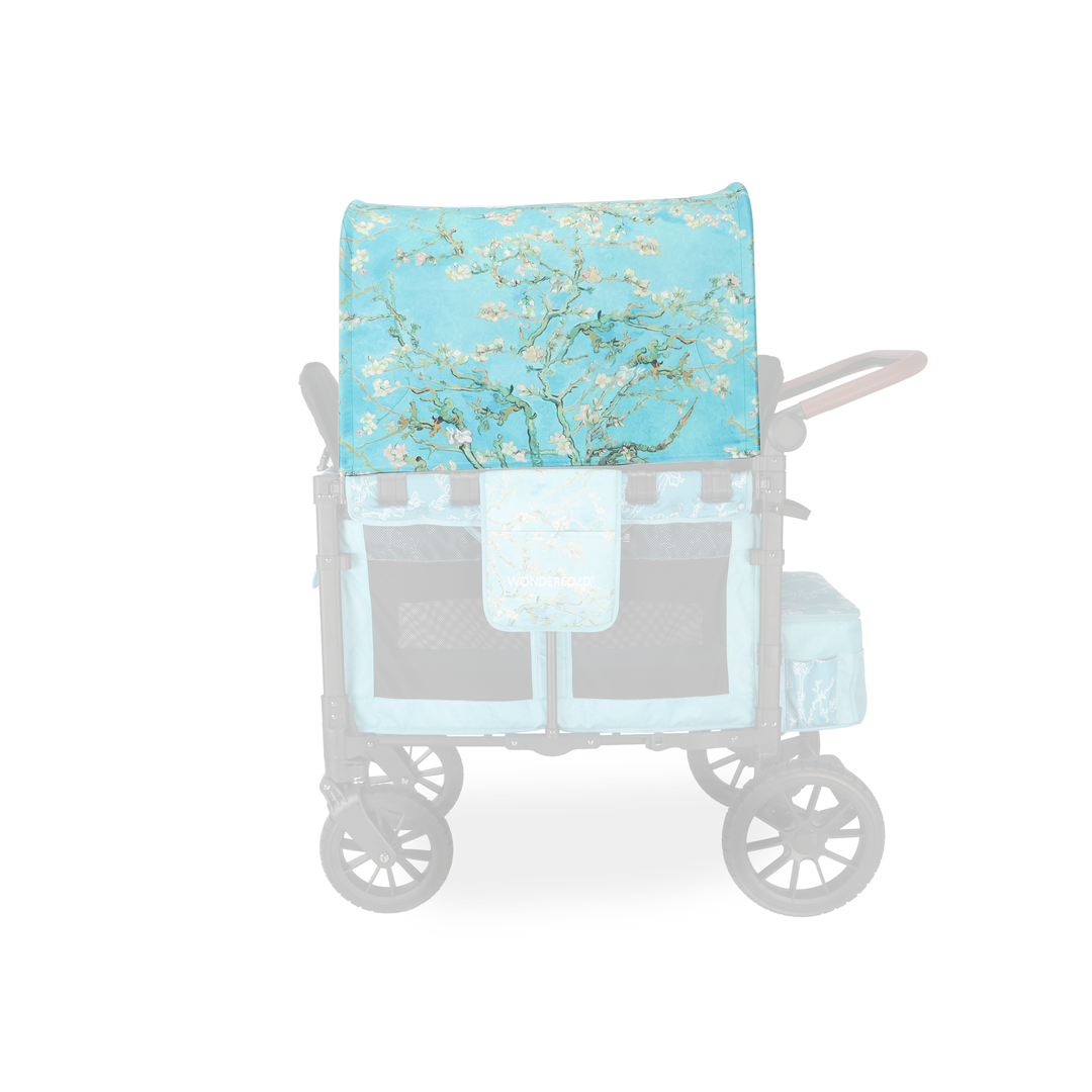 Close up of Wonderfold Elite/Luxe Canopy Fabric in Van Gogh Almond Blossom, ideal for best stroller wagons style