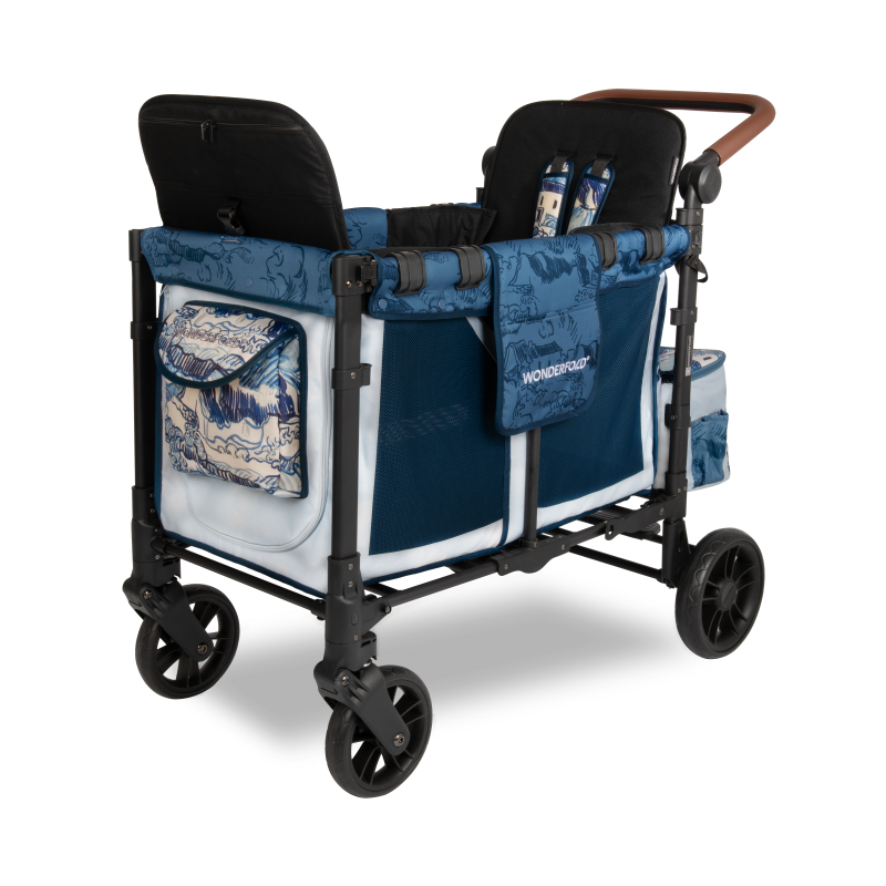 Stand out in style using the Wonderfold Carriage Fabric in Van Gogh Landscape with Houses for stroller wagons.