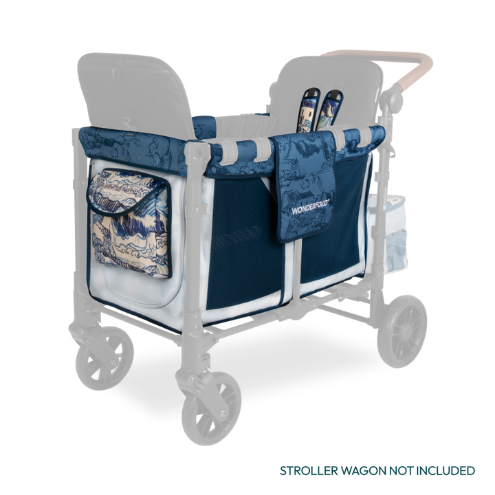 The Wonderfold W2 Elite Luxe Carriage Fabric in Van Gogh Landscape with Houses fits the best stroller wagon needs.