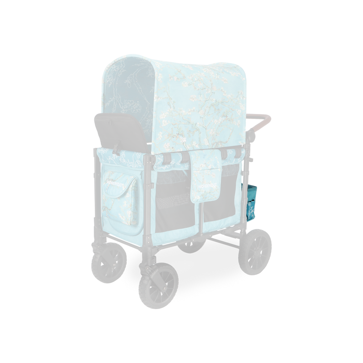 Almond Blossoms print on Wonderfold Elite/Luxe Rear Basket Fabric brings charm to your wagon stroller setup