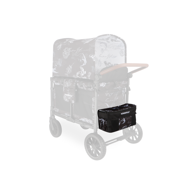 Minimalist and refined, the Wonderfold Elite/Luxe Rear Basket Fabric in Van Gogh Sketches suits baby wagon stroller needs