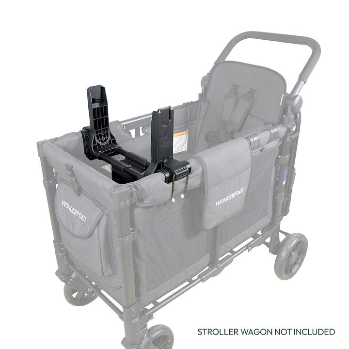 WonderfoldÕs W2 Car Seat Adapter fits perfectly on toddler wagon strollers for safe and convenient outings
