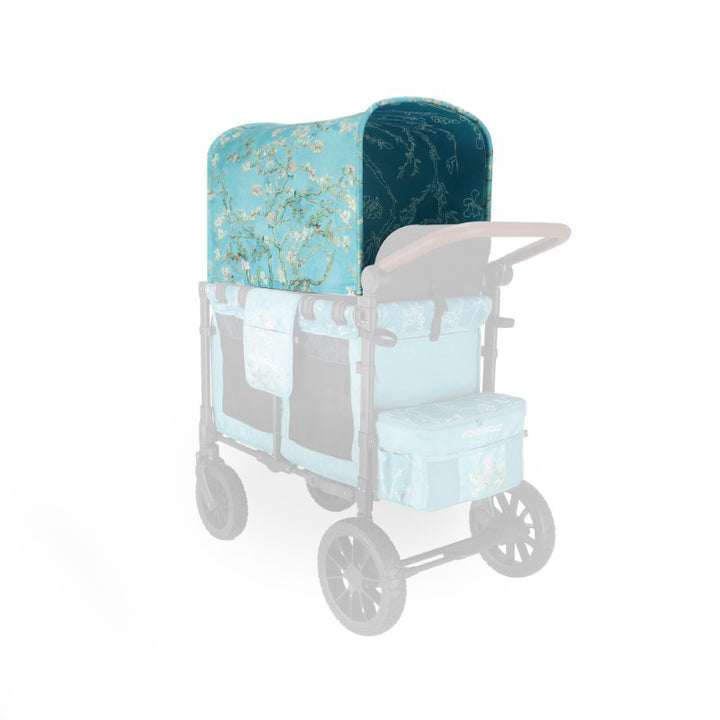 Wonderfold Elite/Luxe Canopy Fabric in Almond Blossoms shown as a stylish stroller wagon accessory